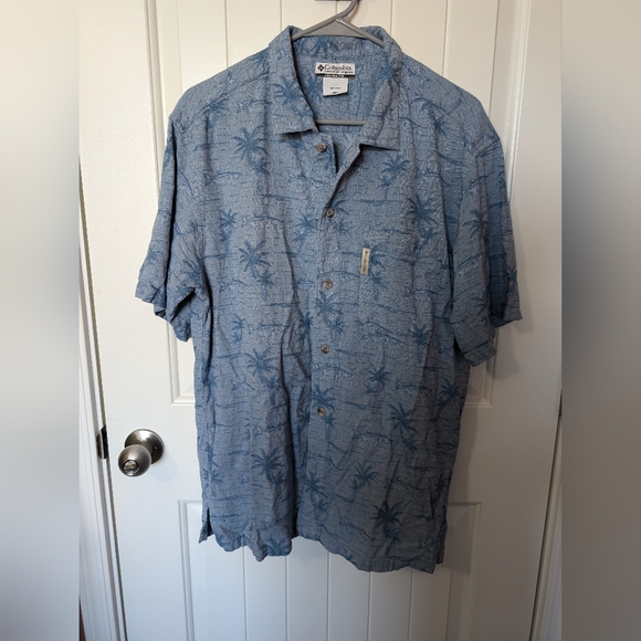 Columbia Men's M Button Up Salmon Shirt - Picture 1 of 4